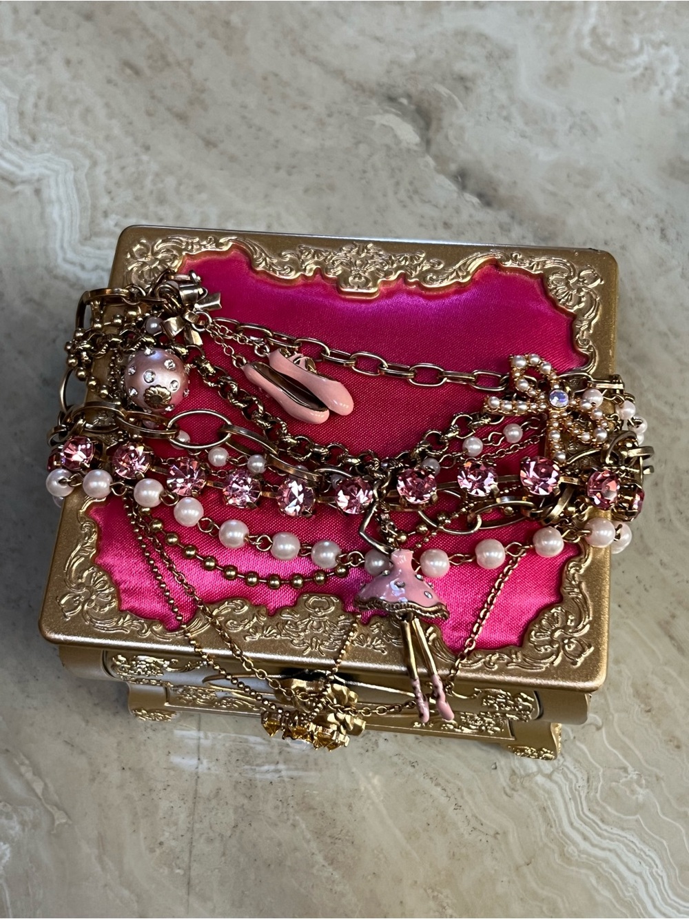 NWT Vintage Betsey Johnson
Ballerina Multi-Strand Necklace, Deadstock/Rare y2k
